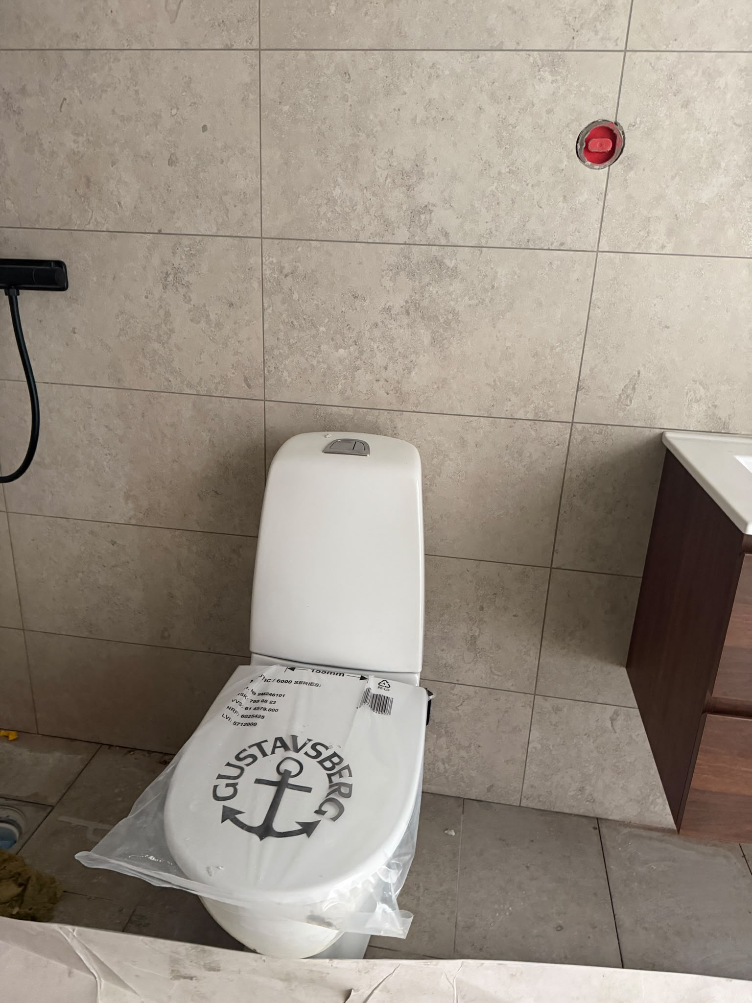 Nyinstallerad toalett och tvättställsskåp — Stockholm